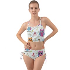 Forest-seamless-pattern-with-cute-owls Mini Tank Bikini Set by Salman4z