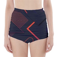 Gradient-geometric-shapes-dark-background-design High-waisted Bikini Bottoms by Salman4z