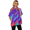 Multicolored-abstract-background Women s Batwing Button Up Shirt View3