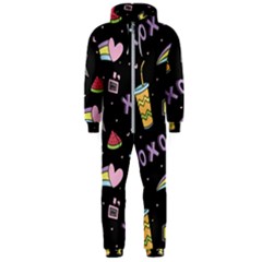 Cute-girl-things-seamless-background Hooded Jumpsuit (men) by Salman4z