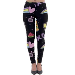 Cute-girl-things-seamless-background Lightweight Velour Leggings by Salman4z