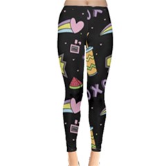Cute-girl-things-seamless-background Inside Out Leggings by Salman4z