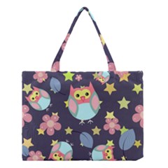 Owl-stars-pattern-background Medium Tote Bag by Salman4z