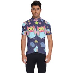 Owl-stars-pattern-background Men s Short Sleeve Cycling Jersey by Salman4z