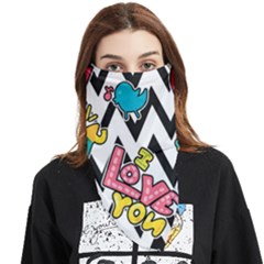 Vector-romantic-love-seamless-pattern Face Covering Bandana (triangle)