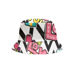 Vector-romantic-love-seamless-pattern Inside Out Bucket Hat (kids) by Salman4z