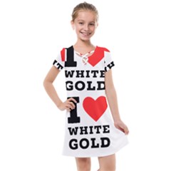 I Love White Gold  Kids  Cross Web Dress by ilovewhateva