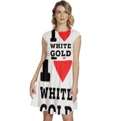 I Love White Gold  Cap Sleeve High Waist Dress by ilovewhateva