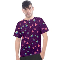 Colorful-stars-hearts-seamless-vector-pattern Men s Sport Top by Salman4z