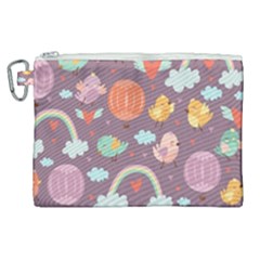 Cute-seamless-pattern-with-doodle-birds-balloons Canvas Cosmetic Bag (xl) by Salman4z