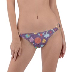 Cute-seamless-pattern-with-doodle-birds-balloons Ring Detail Bikini Bottoms by Salman4z