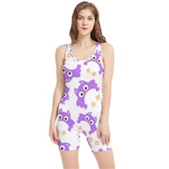 Purple-owl-pattern-background Women s Wrestling Singlet by Salman4z