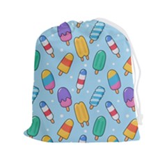 Cute-kawaii-ice-cream-seamless-pattern Drawstring Pouch (2xl) by Salman4z