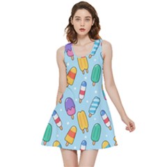 Cute-kawaii-ice-cream-seamless-pattern Inside Out Reversible Sleeveless Dress by Salman4z