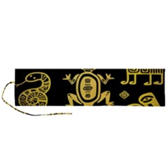 Mexican-culture-golden-tribal-icons Roll Up Canvas Pencil Holder (l)