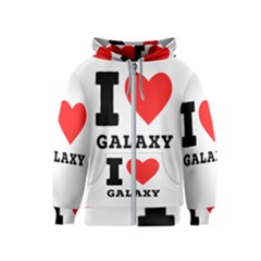I Love Galaxy  Kids  Zipper Hoodie by ilovewhateva