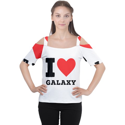 I Love Galaxy  Cutout Shoulder Tee by ilovewhateva