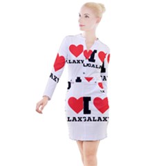 I Love Galaxy  Button Long Sleeve Dress by ilovewhateva
