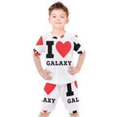 I Love Galaxy  Kids  Tee And Shorts Set by ilovewhateva