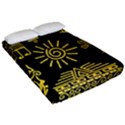 Maya-style-gold-linear-totem-icons Fitted Sheet (Queen Size) View2