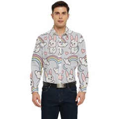 Seamless-pattern-with-cute-rabbit-character Men s Long Sleeve  Shirt by Salman4z