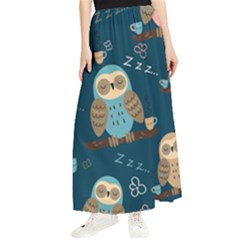 Seamless-pattern-owls-dreaming Maxi Chiffon Skirt by Salman4z