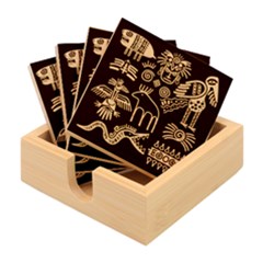 Golden-indian-traditional-signs-symbols Bamboo Coaster Set by Salman4z