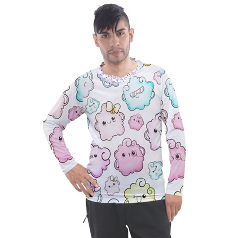 Cute-doodle-cartoon-seamless-pattern Men s Pique Long Sleeve Tee by Salman4z