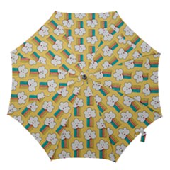 Smile-cloud-rainbow-pattern-yellow Hook Handle Umbrellas (large) by Salman4z