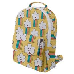 Smile-cloud-rainbow-pattern-yellow Flap Pocket Backpack (small) by Salman4z