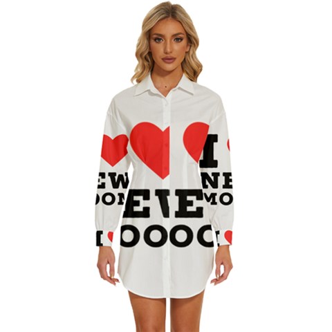 I Love New Moon Womens Long Sleeve Shirt Dress by ilovewhateva