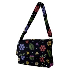 Embroidery-seamless-pattern-with-flowers Full Print Messenger Bag (m)
