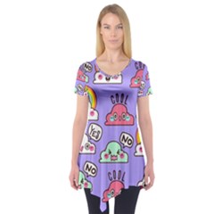 Cloud-seamless-pattern -- Short Sleeve Tunic 