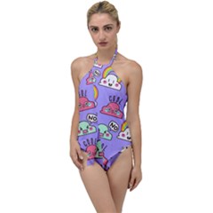 Cloud-seamless-pattern -- Go With The Flow One Piece Swimsuit by Salman4z