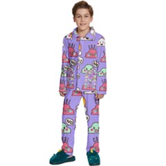 Cloud-seamless-pattern -- Kids  Long Sleeve Velvet Pajamas Set