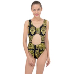 American-golden-ancient-totems Center Cut Out Swimsuit