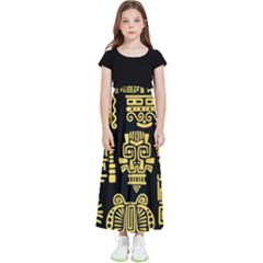 American-golden-ancient-totems Kids  Flared Maxi Skirt by Salman4z