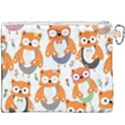 Cute-colorful-owl-cartoon-seamless-pattern Canvas Cosmetic Bag (XXXL) View2