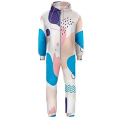 Hand-drawn-abstract-organic-shapes-background Hooded Jumpsuit (men) by Salman4z