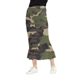 Texture-military-camouflage-repeats-seamless-army-green-hunting Maxi Fishtail Chiffon Skirt by Salman4z