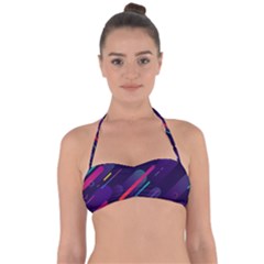 Colorful-abstract-background Halter Bandeau Bikini Top by Salman4z