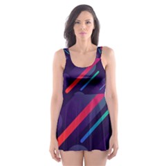 Colorful-abstract-background Skater Dress Swimsuit