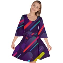 Colorful-abstract-background Velour Kimono Dress by Salman4z