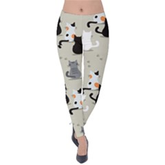 Cute-cat-seamless-pattern Velvet Leggings by Salman4z