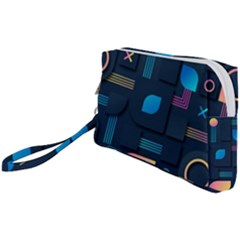 Gradient Geometric Shapes Dark Background Wristlet Pouch Bag (small) by Salman4z