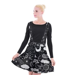 Vector-set-sketch-drawn-with-space Suspender Skater Skirt