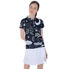 Vector-set-sketch-drawn-with-space Women s Polo Tee