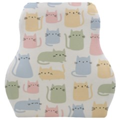 Cute-cat-colorful-cartoon-doodle-seamless-pattern Car Seat Velour Cushion  by Salman4z