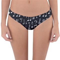 Chalk-music-notes-signs-seamless-pattern Reversible Hipster Bikini Bottoms