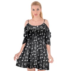 Chalk-music-notes-signs-seamless-pattern Cutout Spaghetti Strap Chiffon Dress by Salman4z